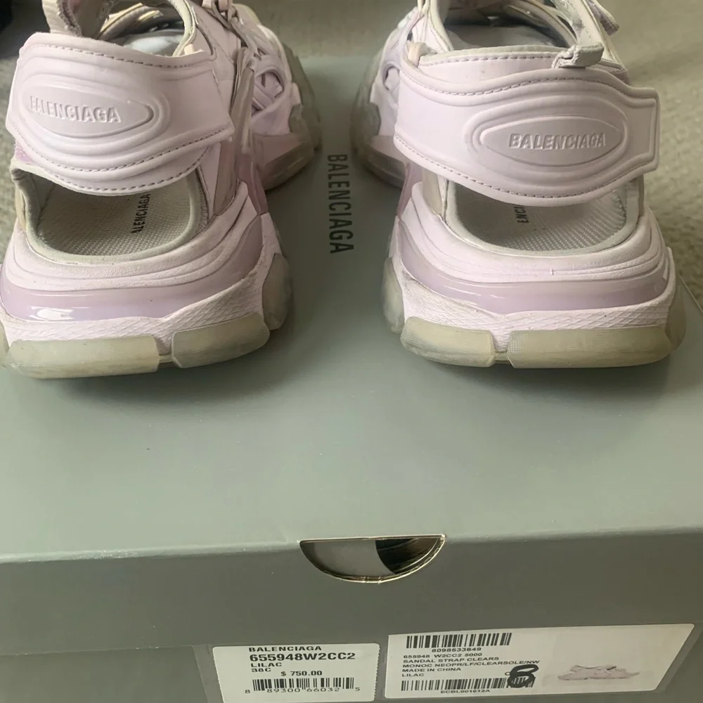 Balenciaga Track Touch Strap Sandals Lilac Lavender 38 - Picture 10 of 14